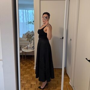 Twinset black cotton woven skirt.